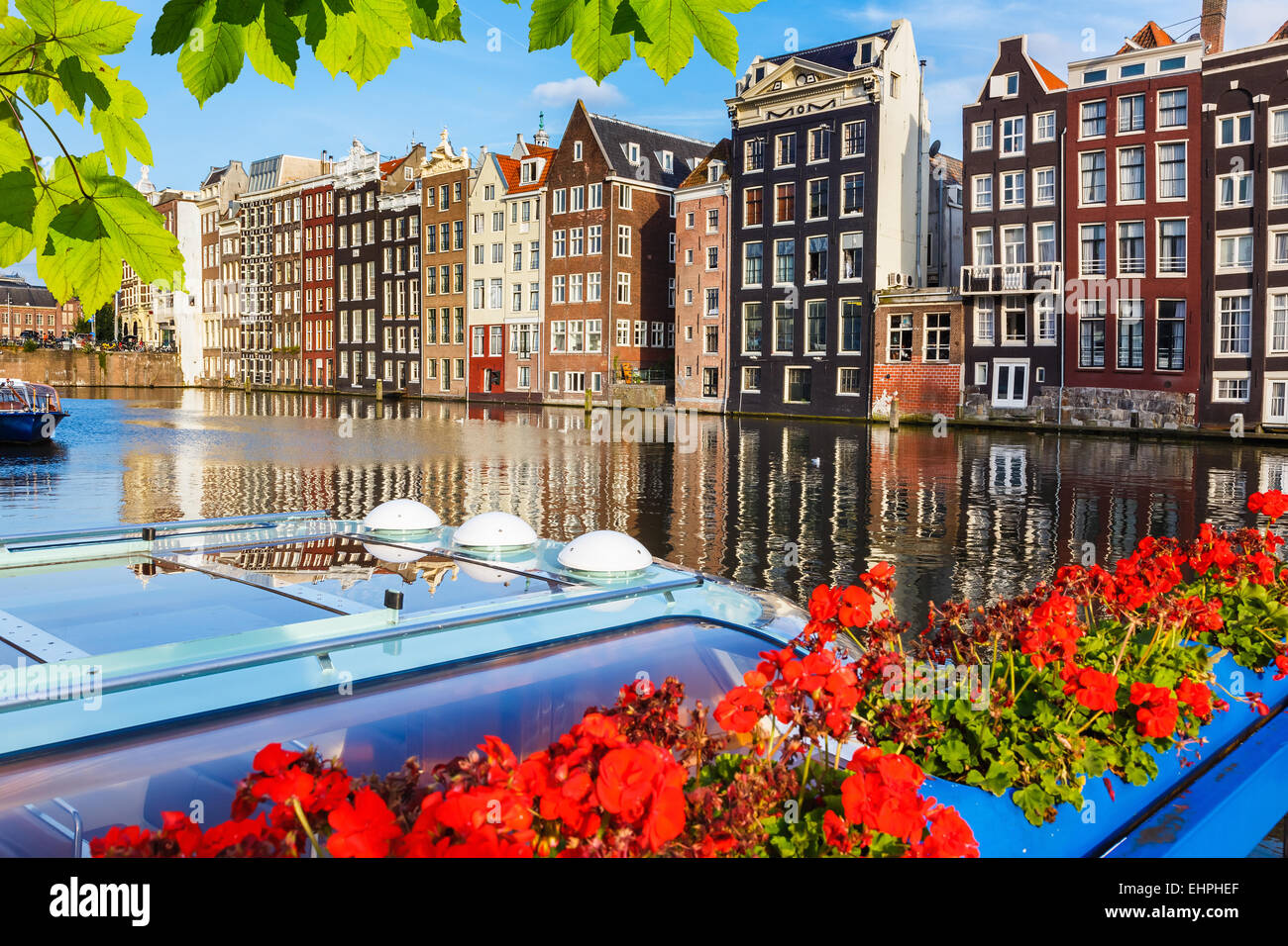 Tradizionali edifici olandesi, Amsterdam Foto Stock