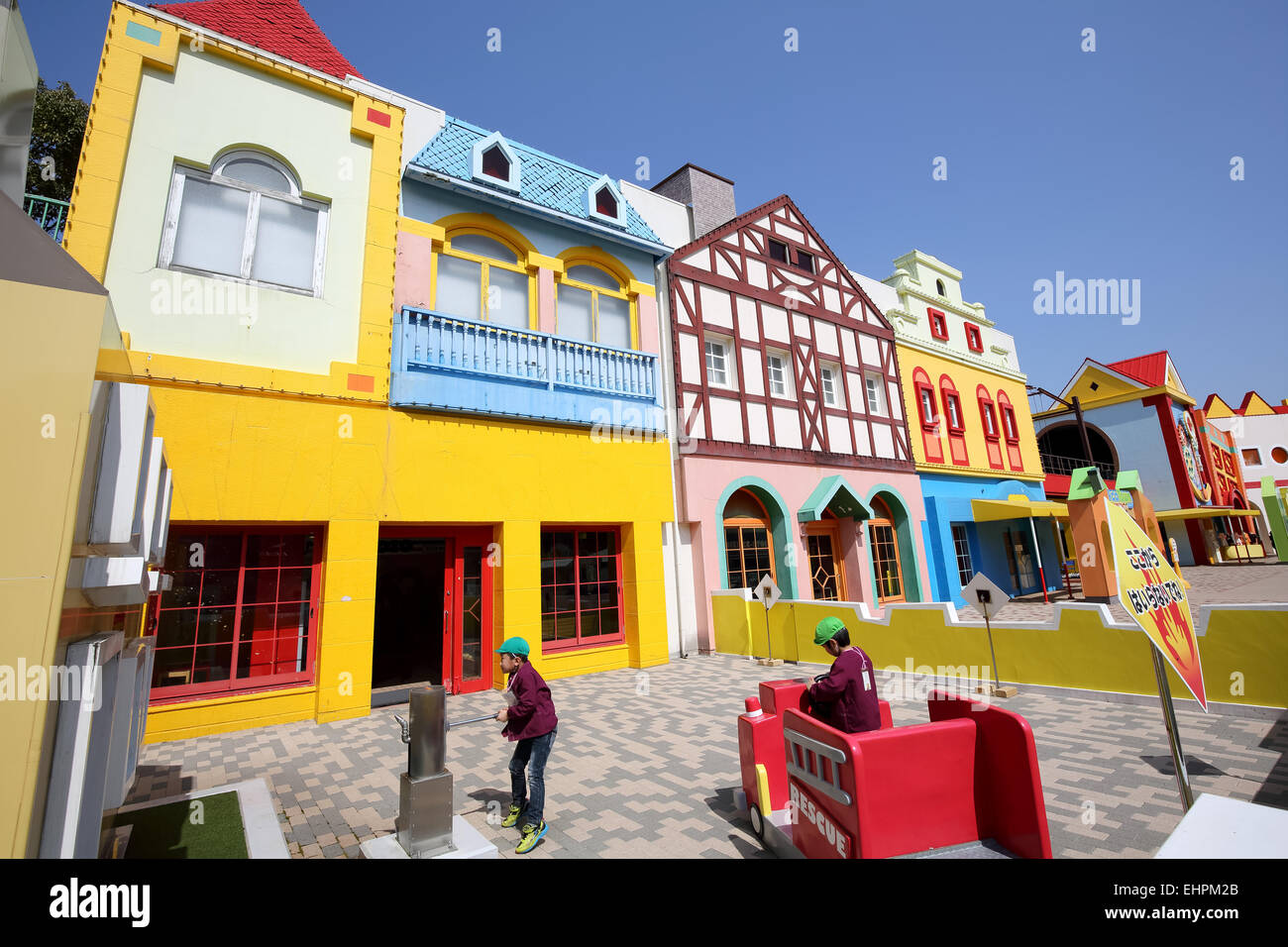 Case colorate architettura una fantasy land Foto Stock