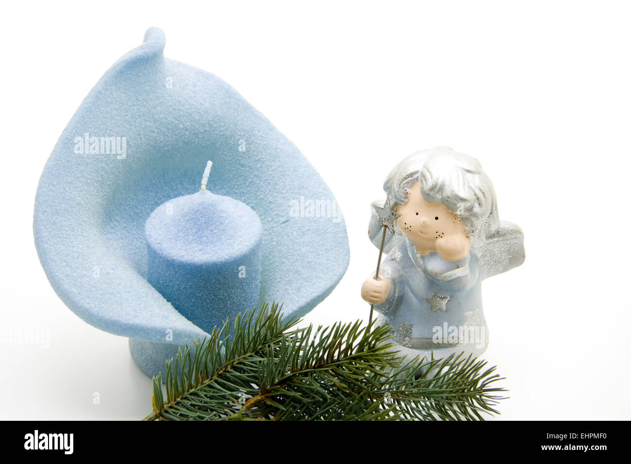 Candela con angeli Foto Stock