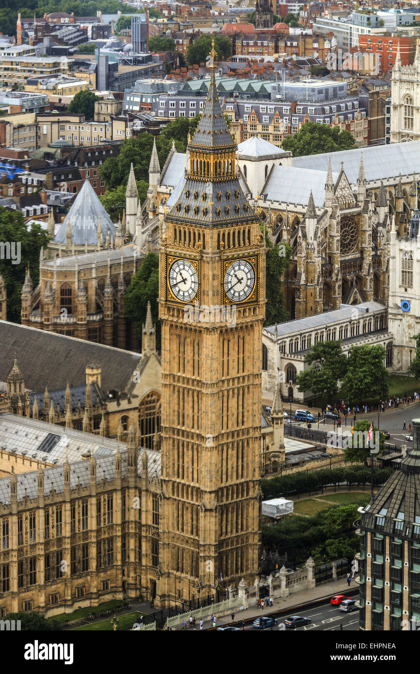 Big Ben visibile dall'occhio London REGNO UNITO Foto Stock