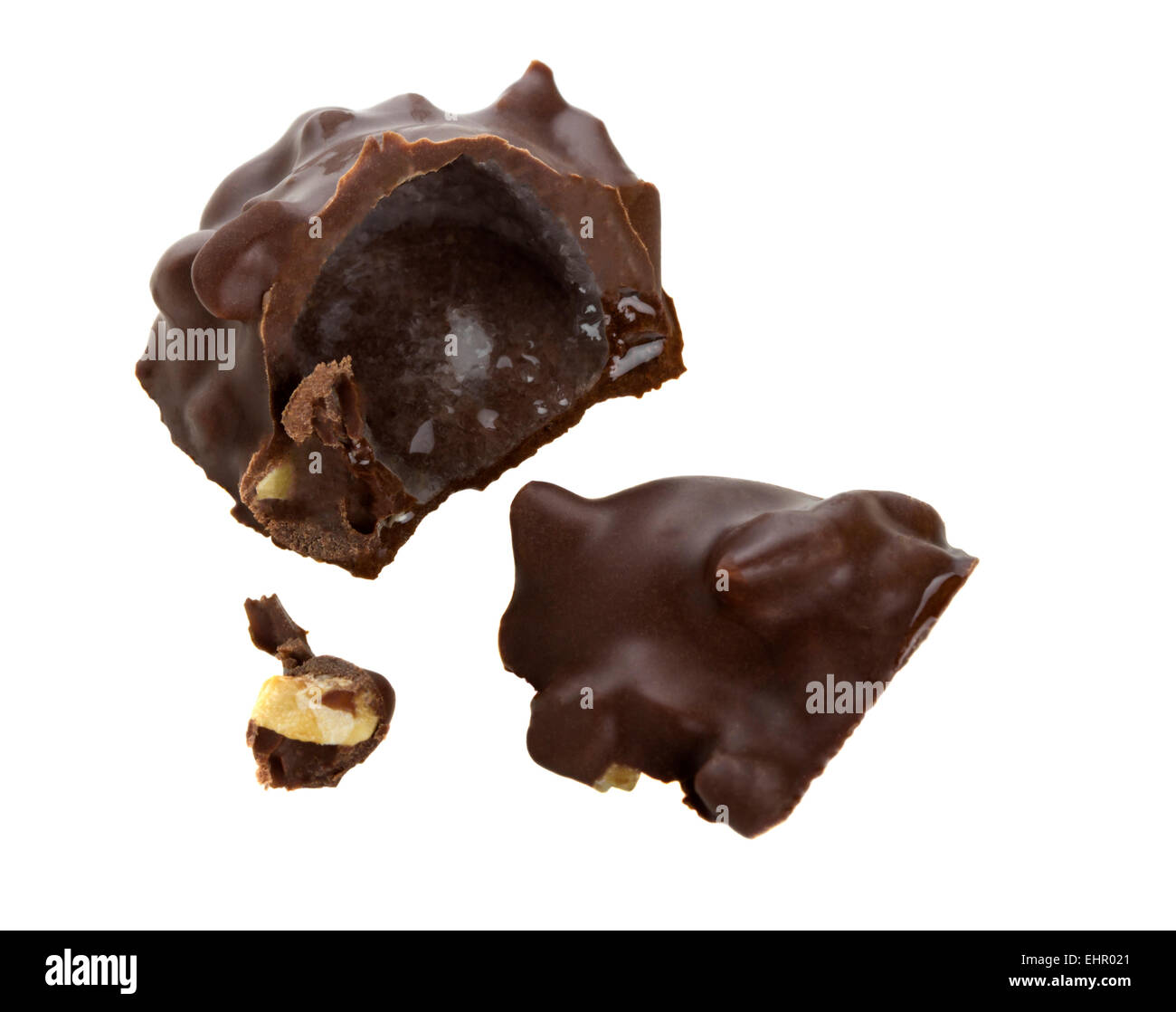 Caramelle Cioccolata isolata su uno sfondo bianco Foto Stock