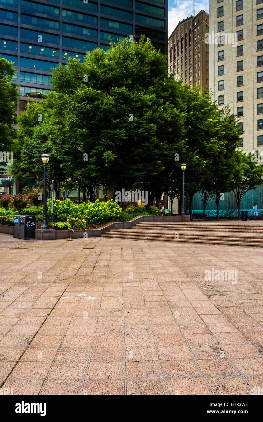 Woodruff Park e gli edifici nel centro di Atlanta, Georgia. Foto Stock