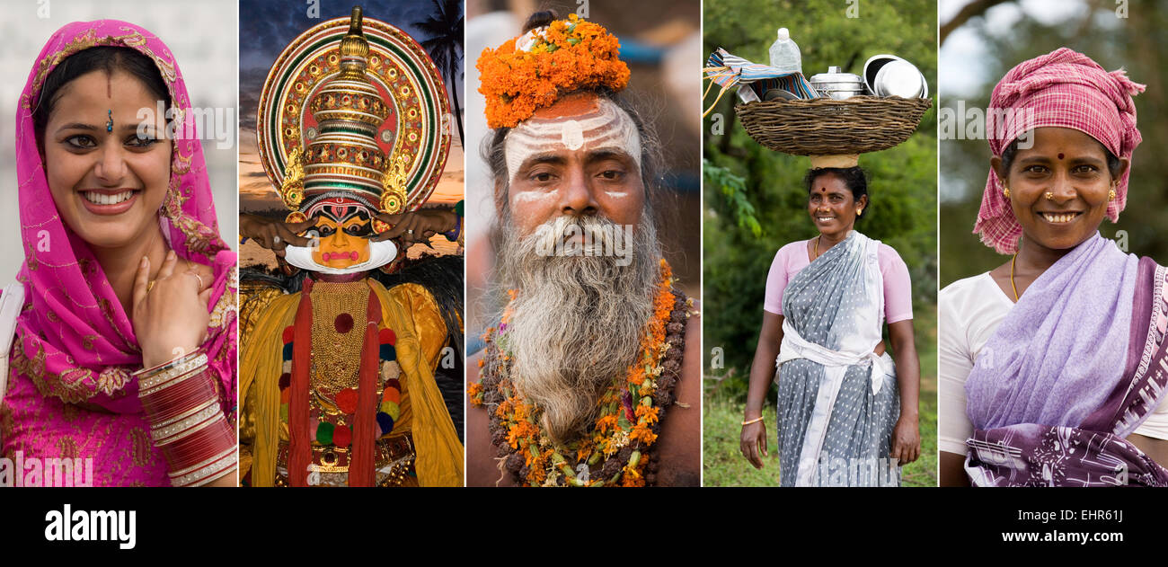 Facce dell'India Foto Stock