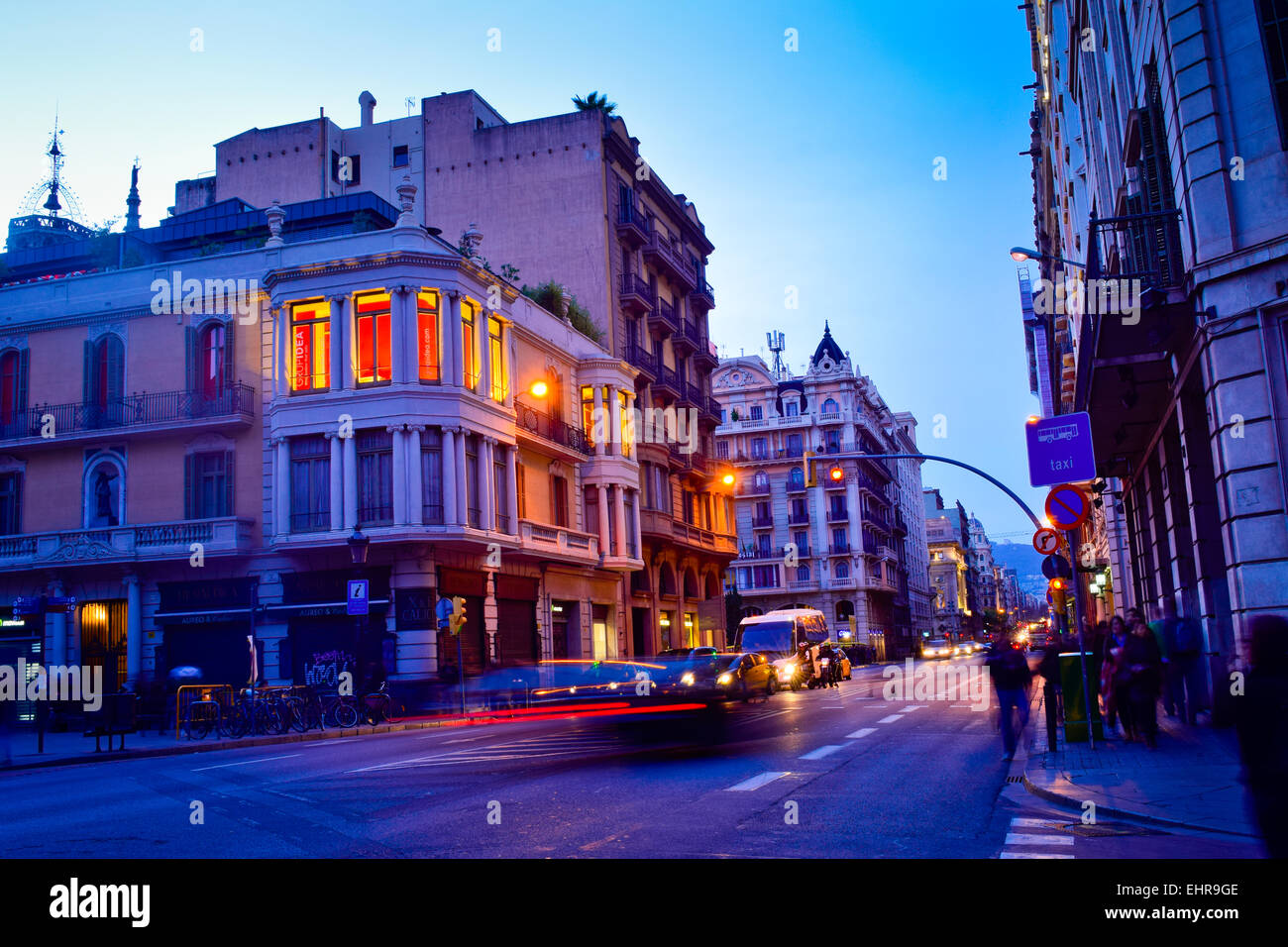 Notte. Barcellona, in Catalogna, Spagna. Foto Stock
