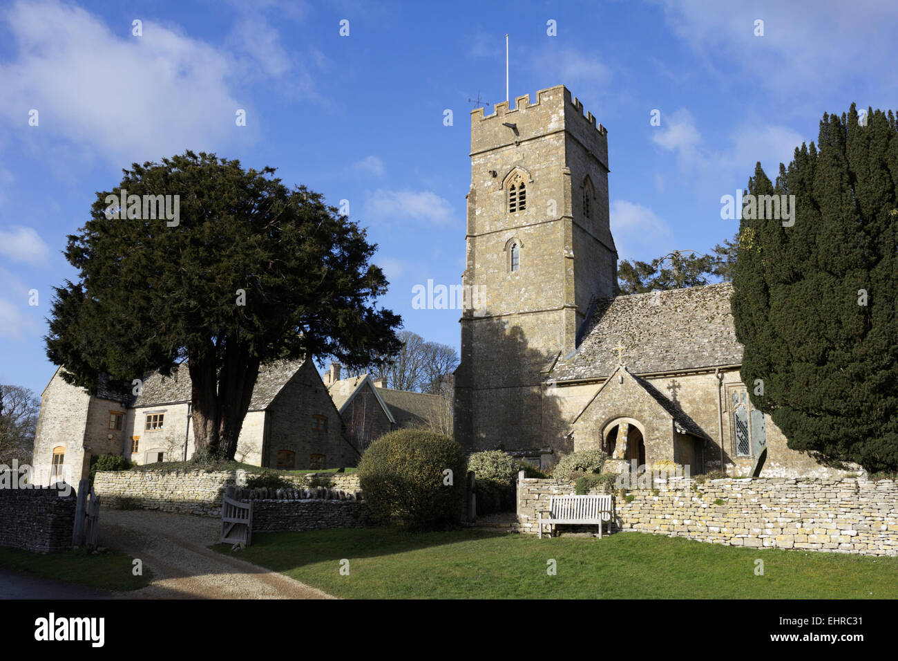 Chiesa Hampnet, Hampnet, Cotswolds, Gloucestershire, England, Regno Unito, Europa Foto Stock