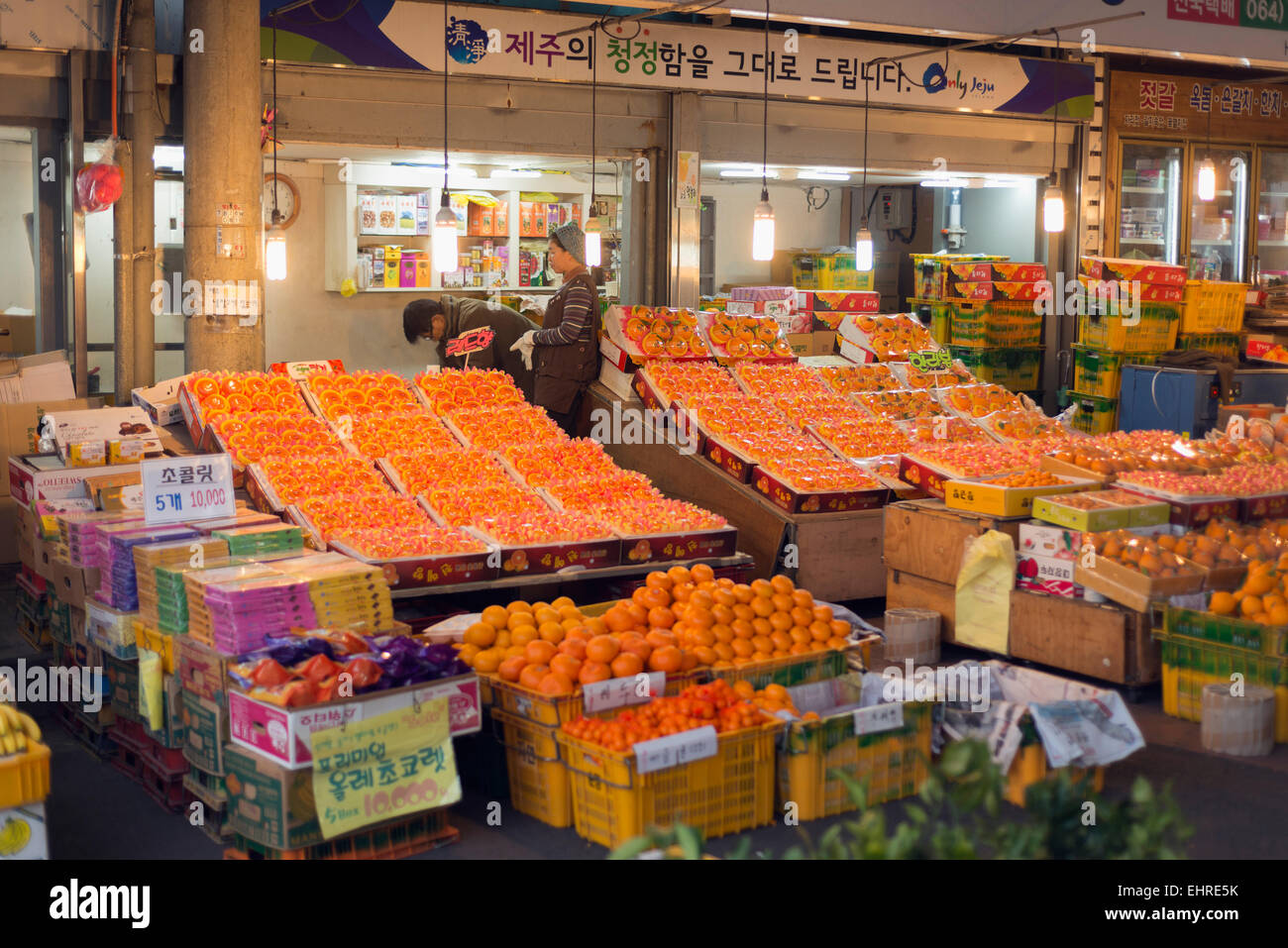 Asia, Repubblica di Corea, Corea del Sud, Jeju Island, Dongmun tradizionale mercato Foto Stock