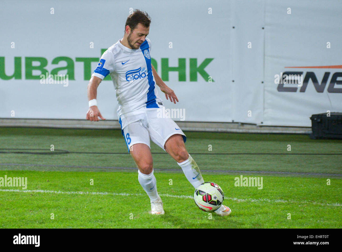 Pavlo Ksyonz durante il match tra il Dnipro vs Metalurg. Ukrainian Premier League Foto Stock