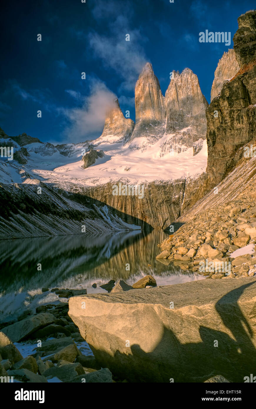 Parco nazionale Torres del Paine in sud americana Andes Foto Stock