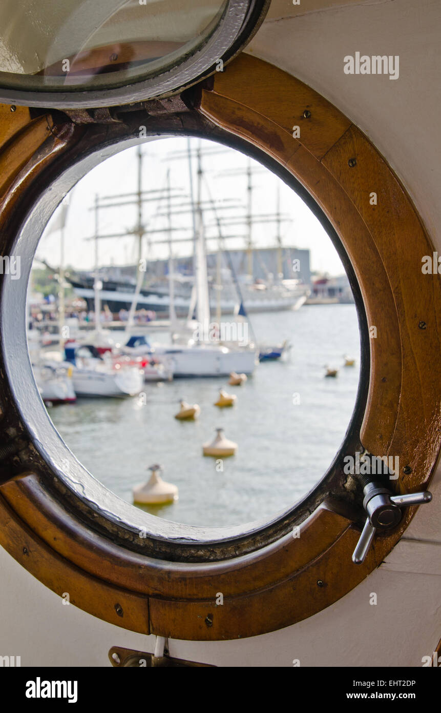 Finestra della nave, close up Foto Stock