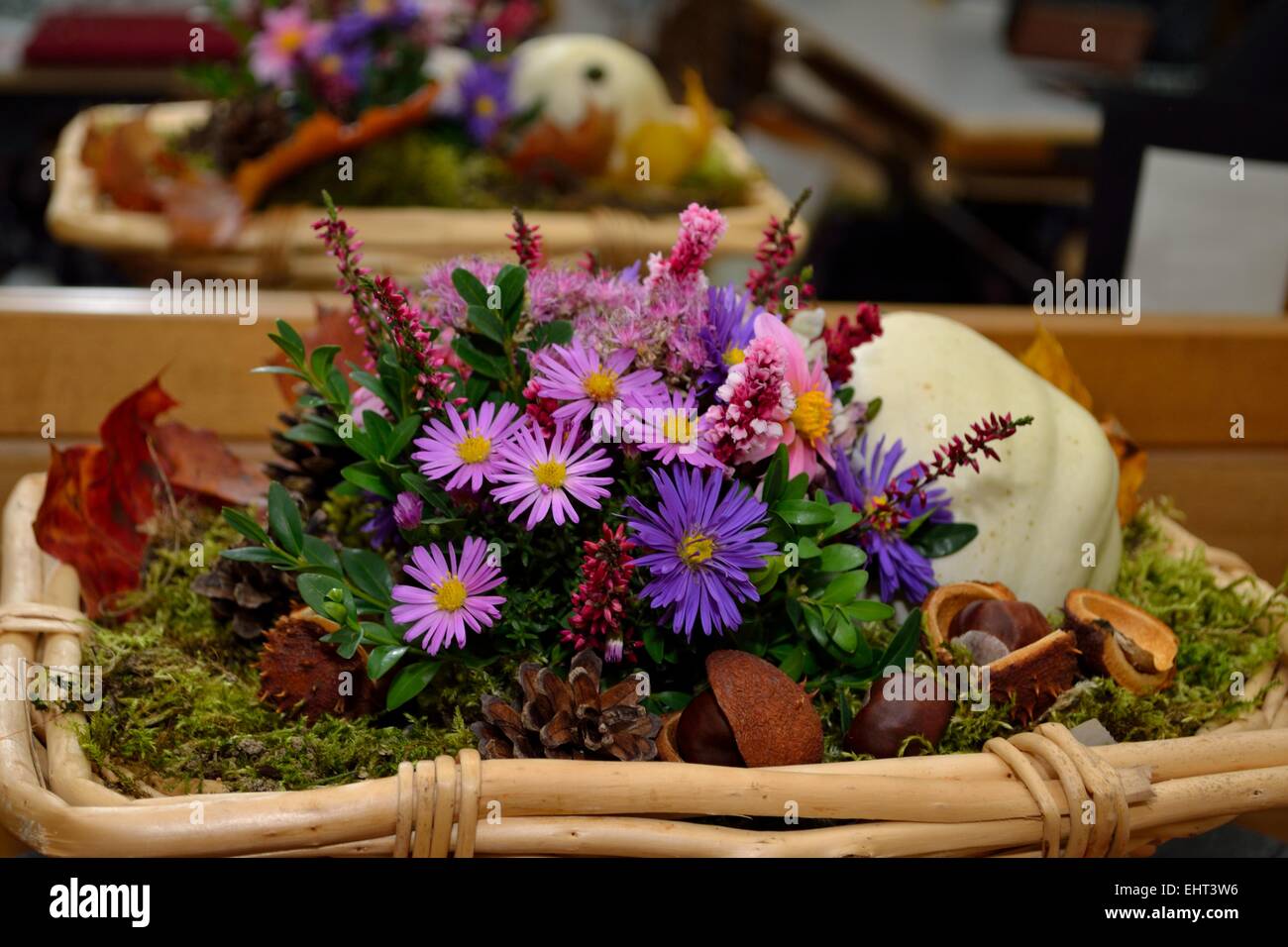 La disposizione dei fiori di autunno Foto Stock