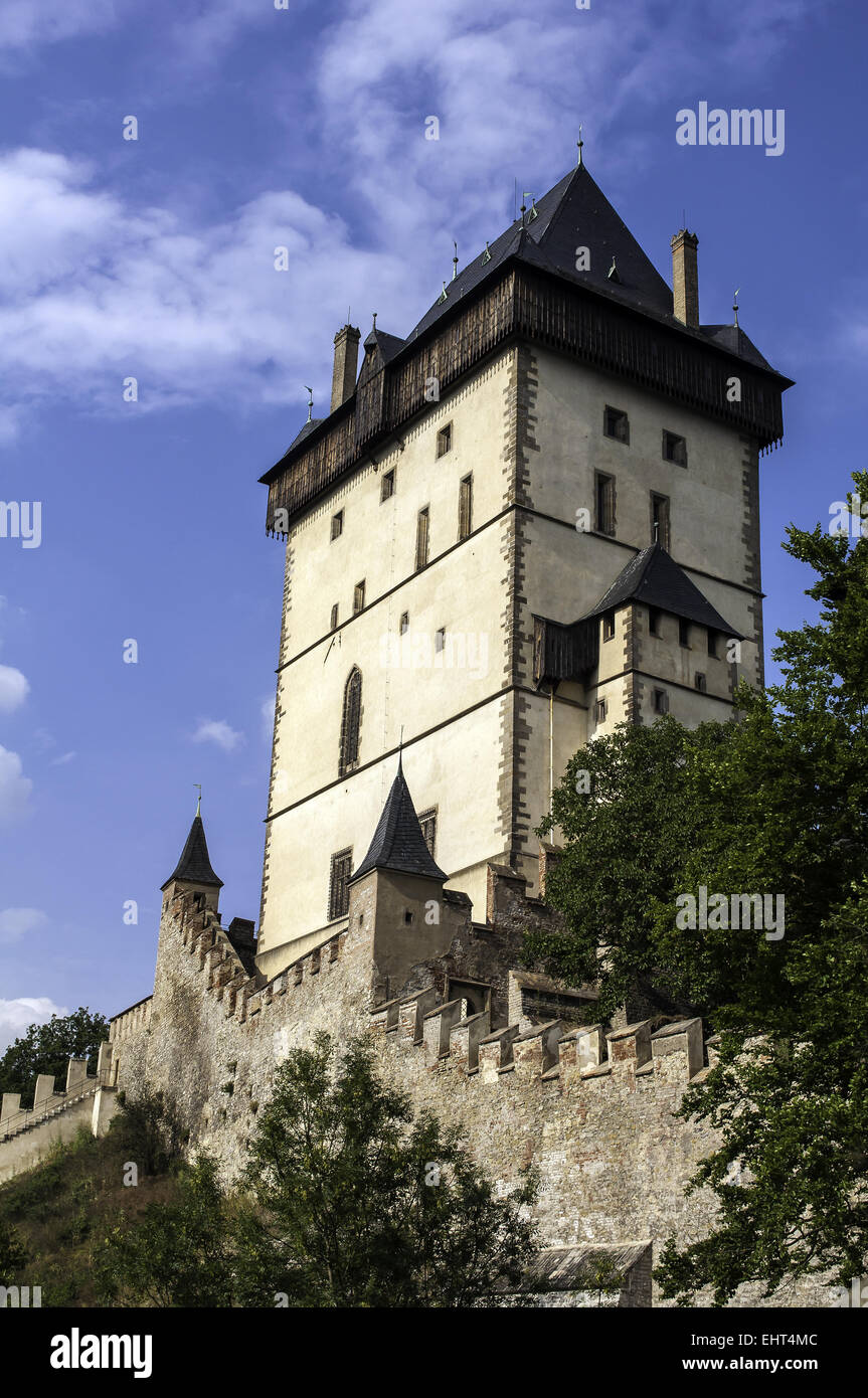 Il castello di Karlstejn. Foto Stock