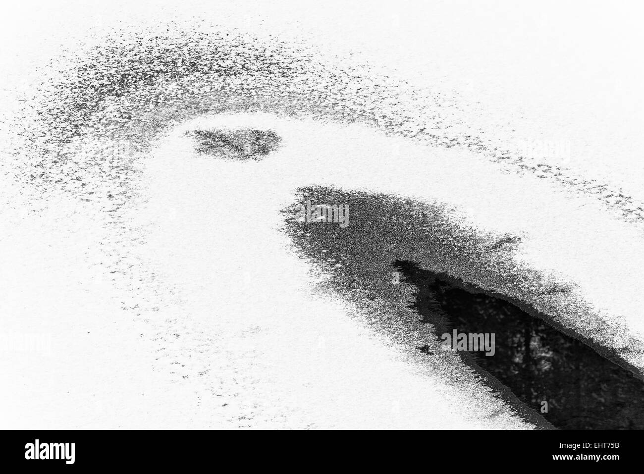 Strutture di ghiaccio in un lago, Lapponia, Svezia Foto Stock