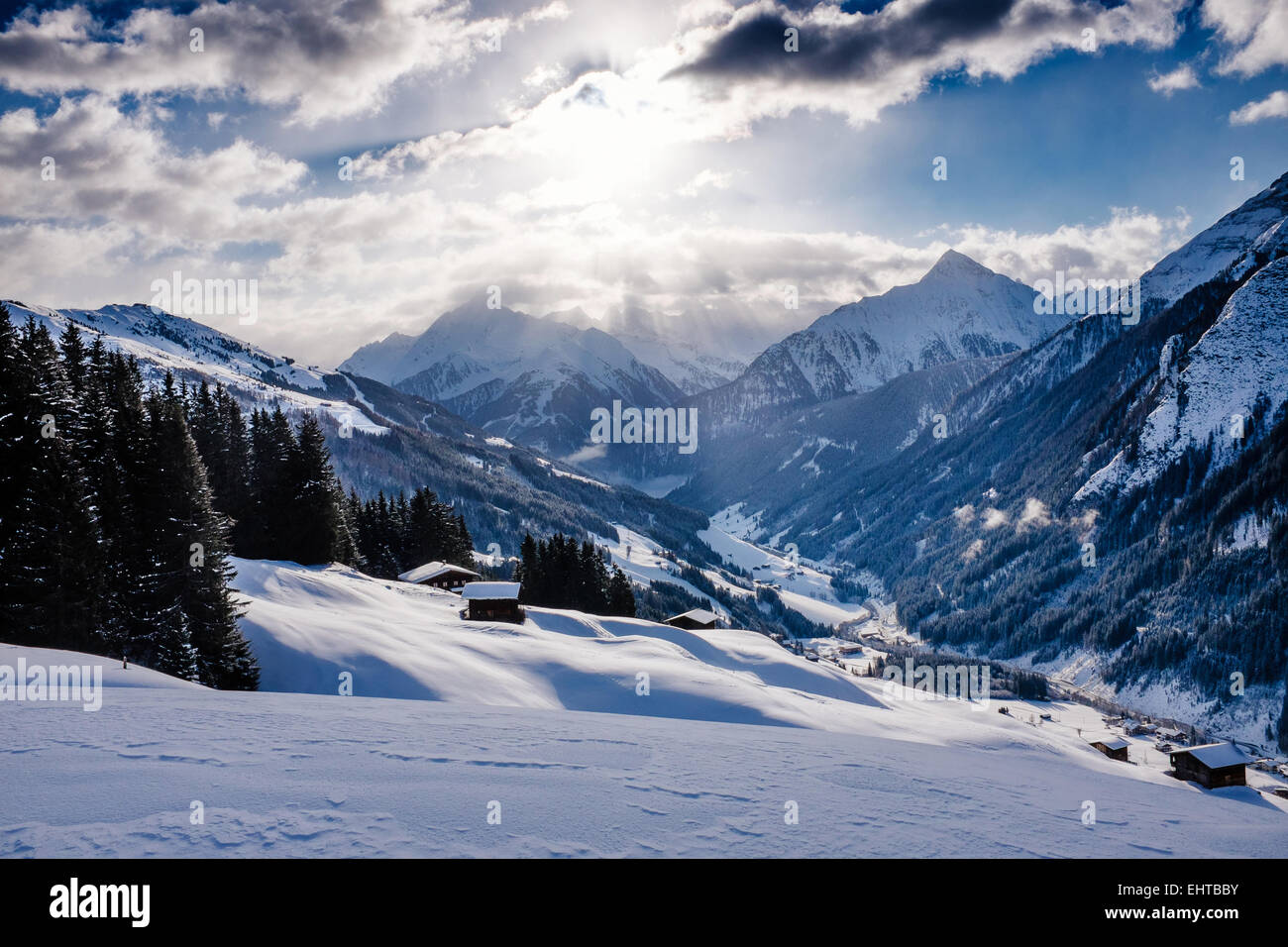 Valle Zillertal in Tirolo, Austria Foto Stock