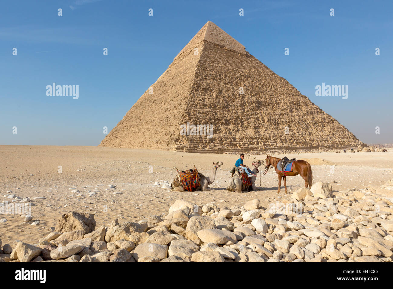 Piramide di Giza Foto Stock