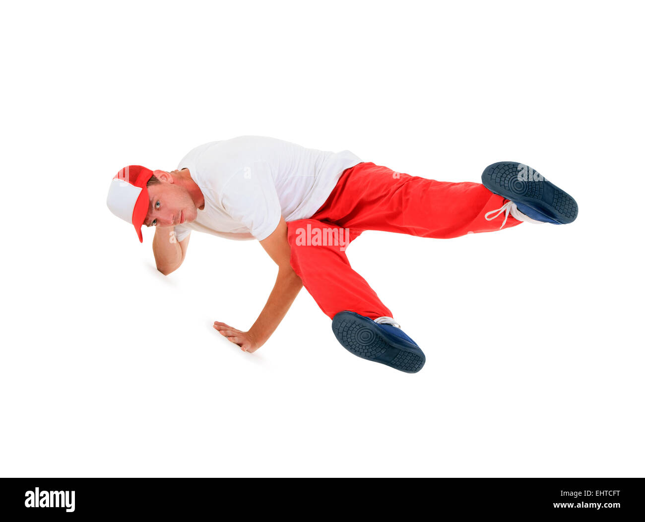 Adolescente ballare breakdance in azione Foto Stock