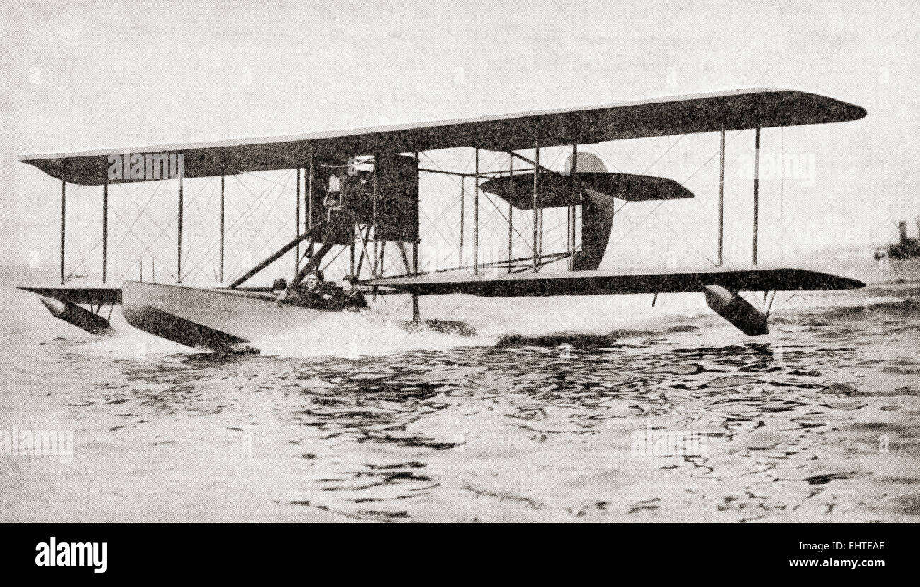 Un idrovolante britannico durante la Prima Guerra Mondiale. Foto Stock