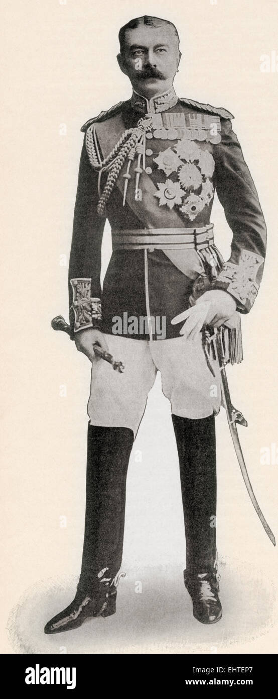 Maresciallo di Campo Horatio Herbert Kitchener, primo Earl Kitchener, 1850 - 1916. British Maresciallo di Campo, diplomatico e statista. Foto Stock