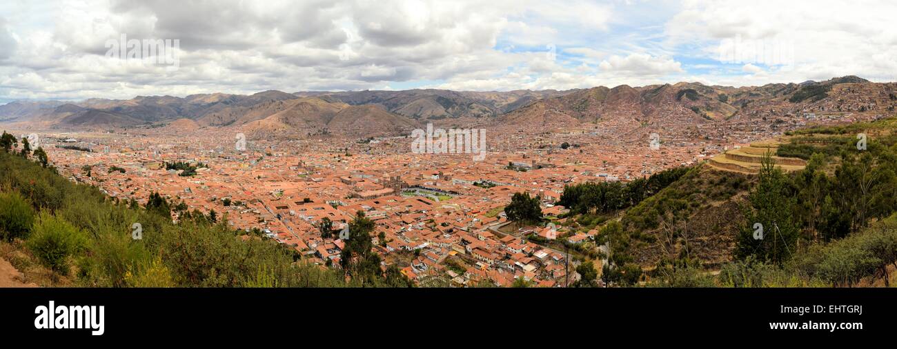 Vista aerea di Cuzco, Perù, Sud America Foto Stock