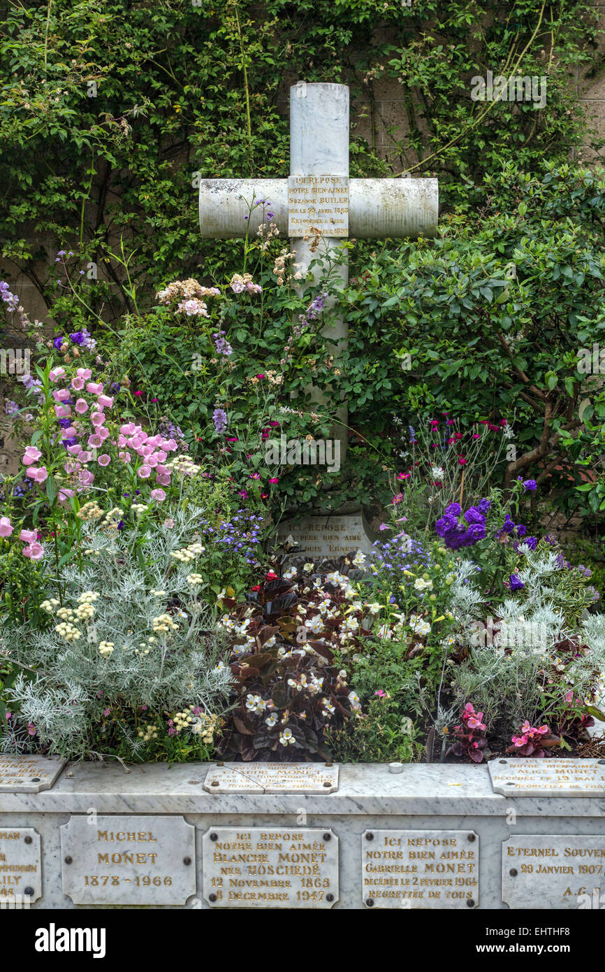 CLAUDE MONET la sua tomba, Eure (27), in Normandia, Francia Foto Stock