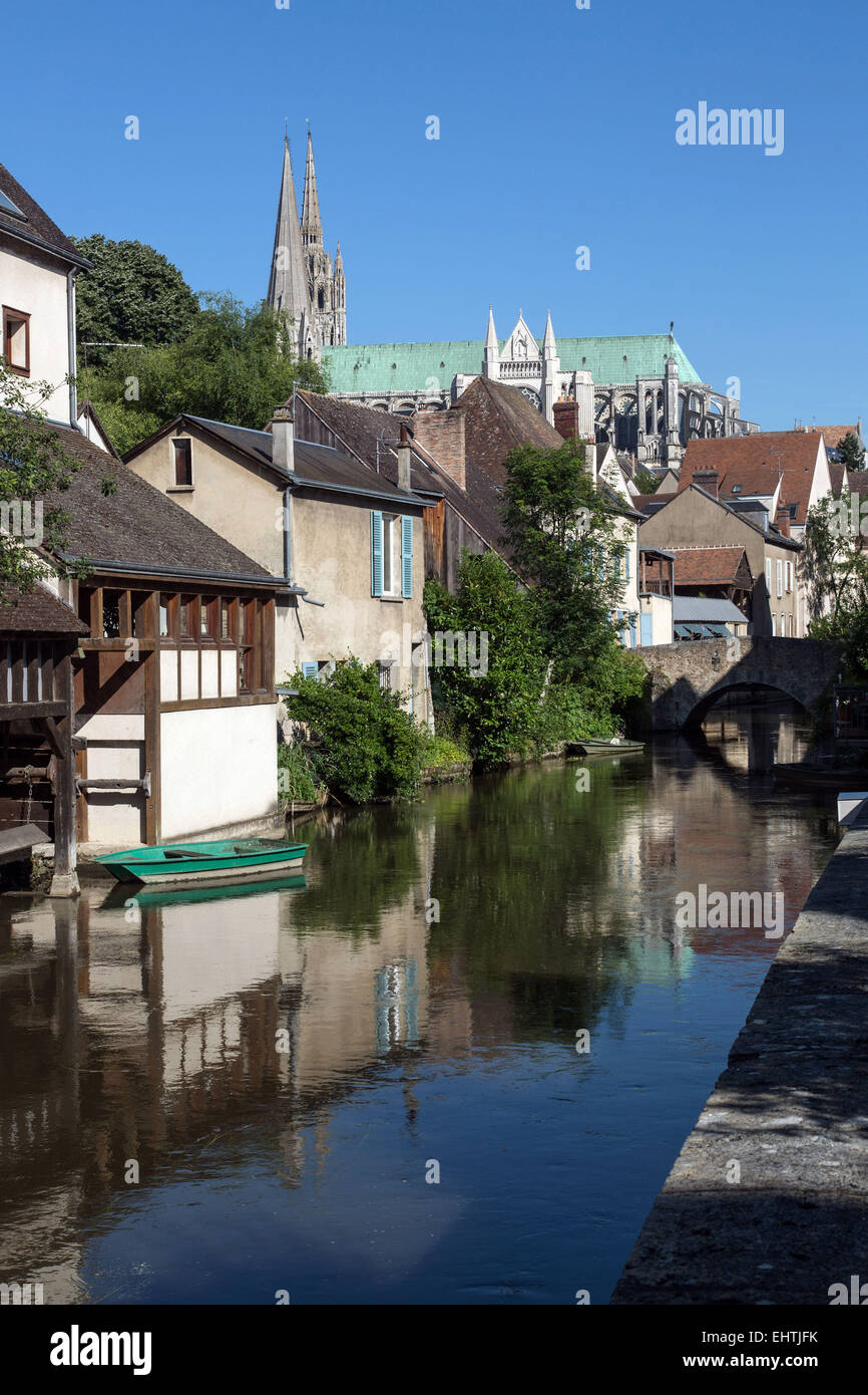 Illustrazione di Chartres, EURE-ET-LOIR (28), centro, FRANC Foto Stock