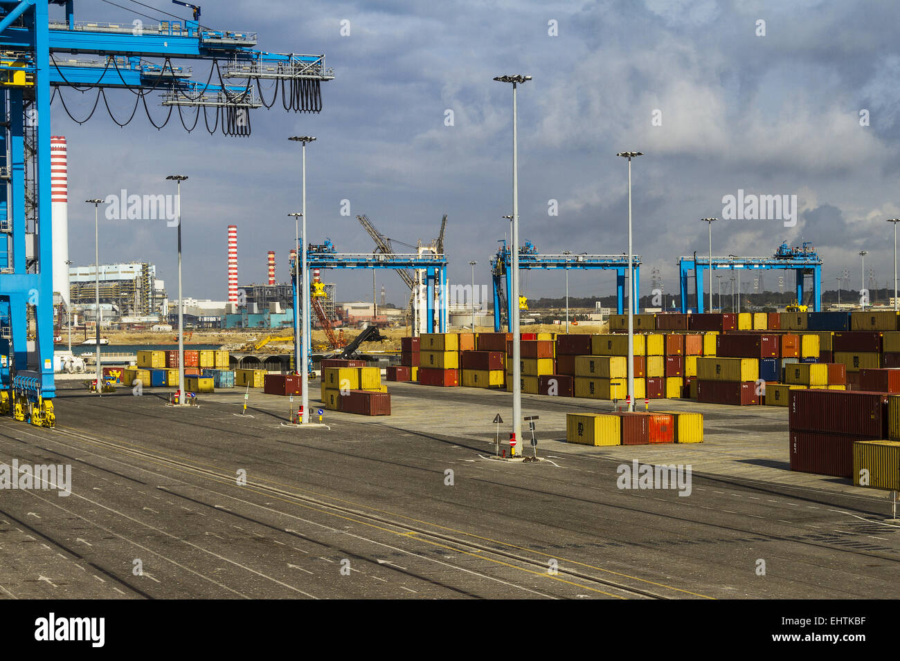 Porta Countainer Civitavecchia Italia Foto Stock