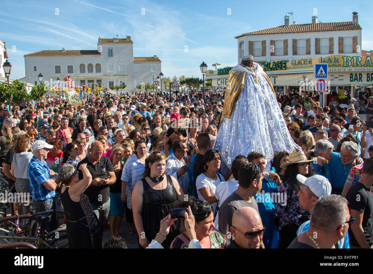 Pellegrinaggio a Saintes-MARIES-de-la-Mer, (13), BOUCHES-DU-RHONE, PACA, Francia Foto Stock