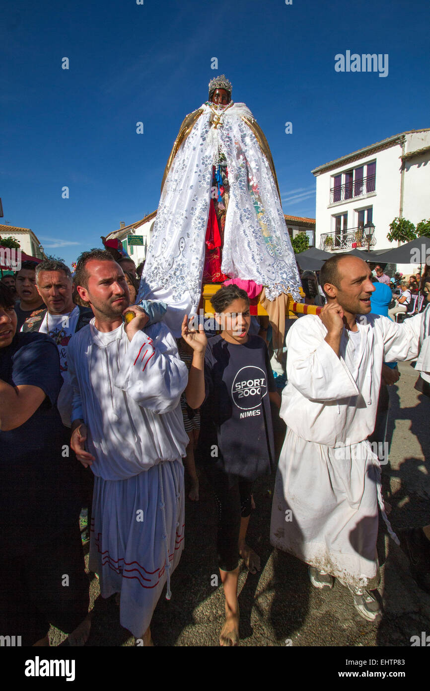 Pellegrinaggio a Saintes-MARIES-de-la-Mer, (13), BOUCHES-DU-RHONE, PACA, Francia Foto Stock