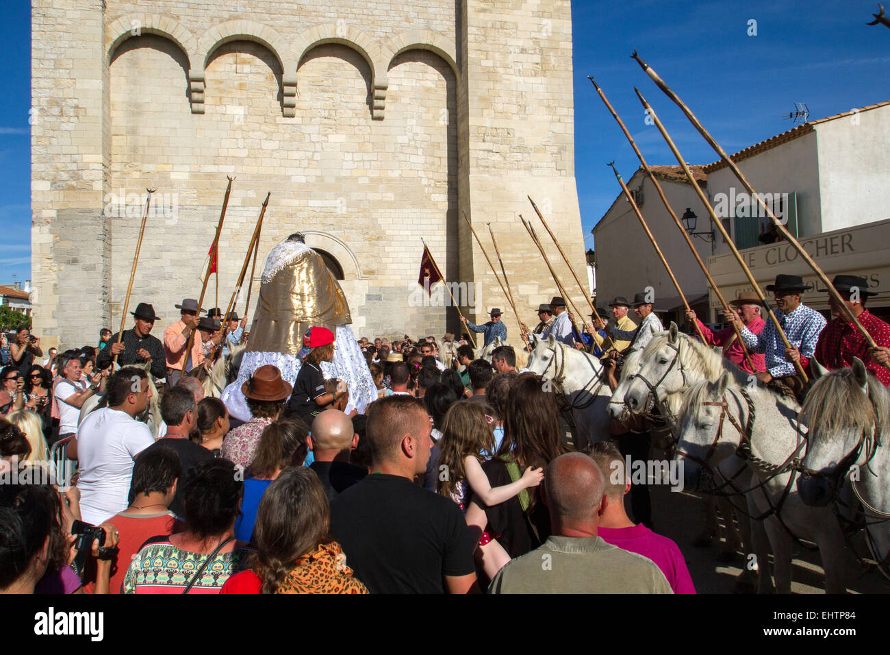 Pellegrinaggio a Saintes-MARIES-de-la-Mer, (13), BOUCHES-DU-RHONE, PACA, Francia Foto Stock