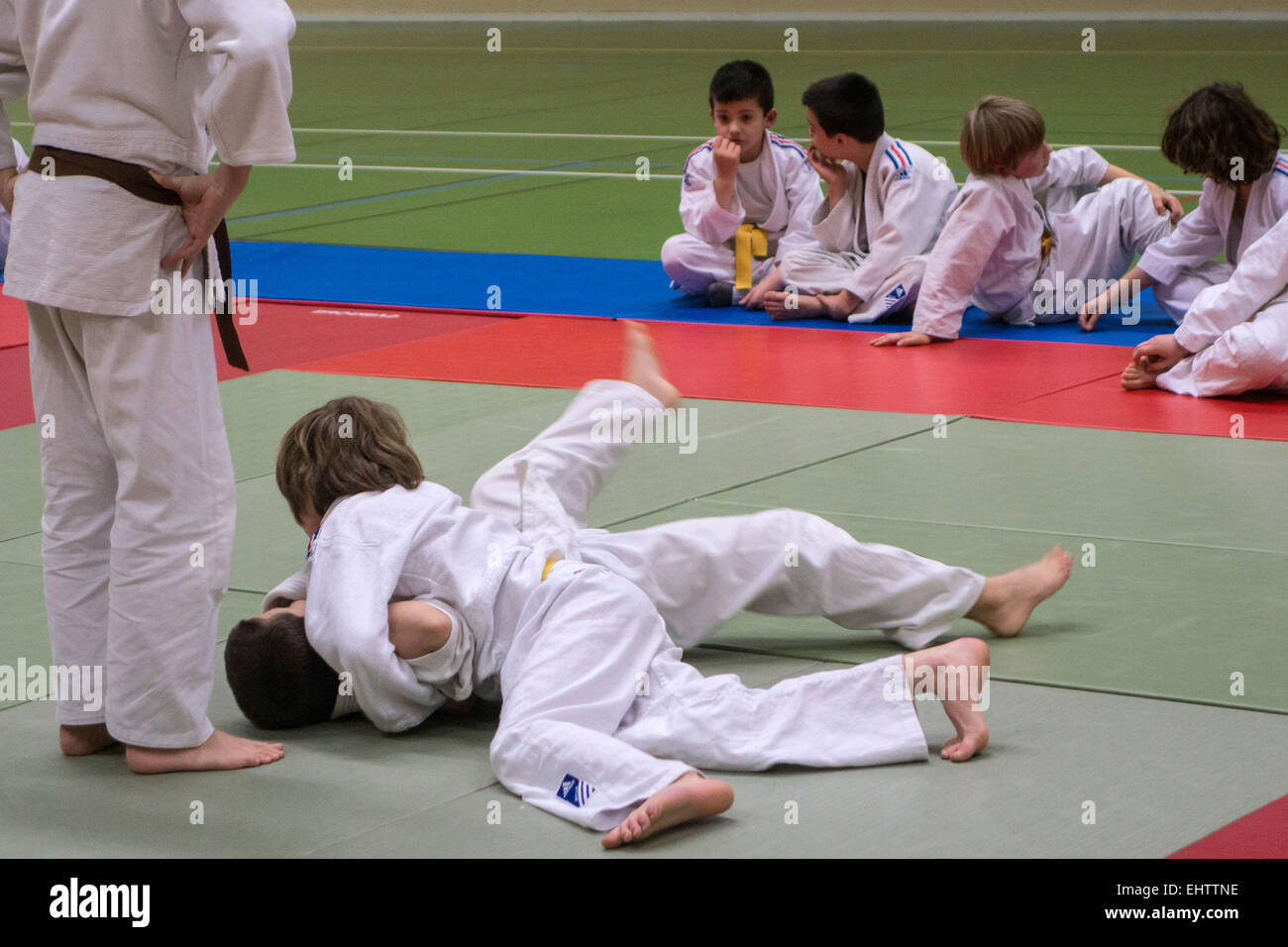 Torneo di judo, RUGLES, (27) Eure, haute-Normandie, Francia Foto Stock