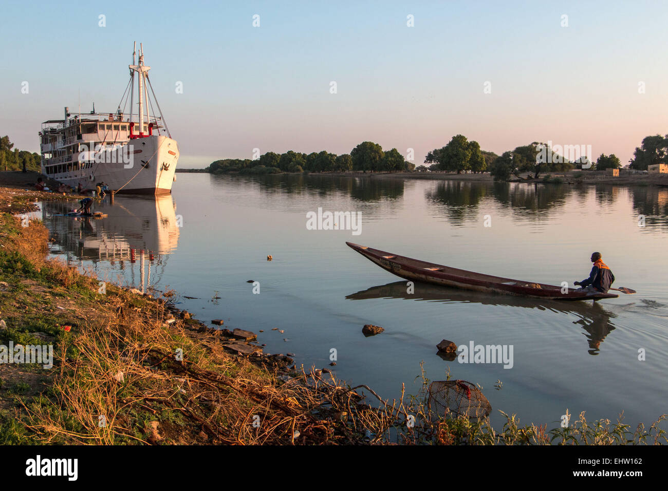 BOU EL MOGDAD crociera sul fiume Senegal, SENEGAL AFRICA OCCIDENTALE Foto Stock