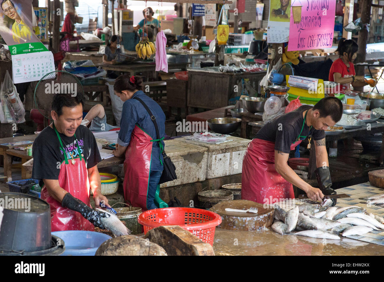 Scene di mercato in Thailandia, ASIA DU SUD-EST Foto Stock