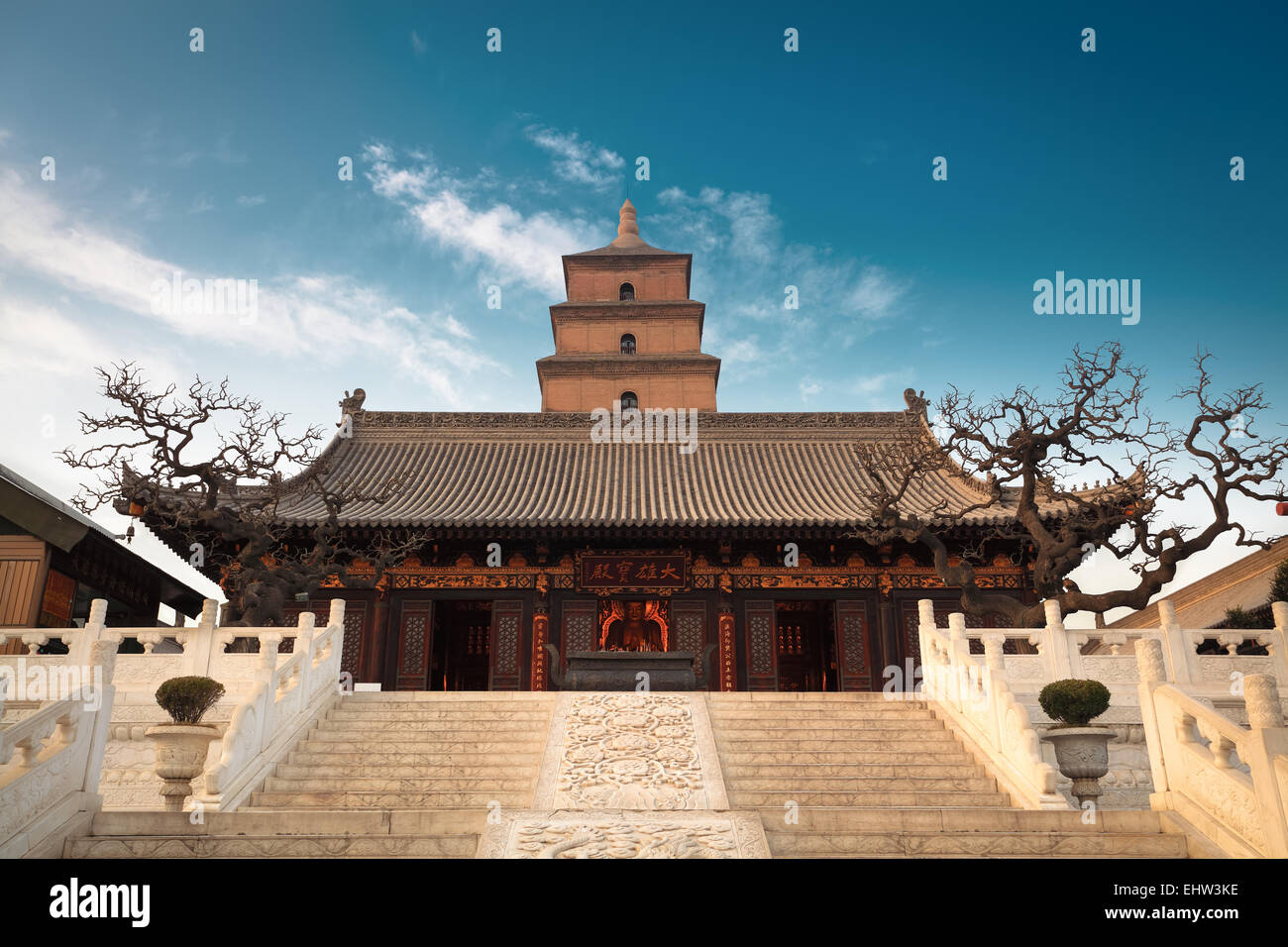 Il grande buddha's Hall con il gigante pagoda dell'oca selvaggia Foto Stock