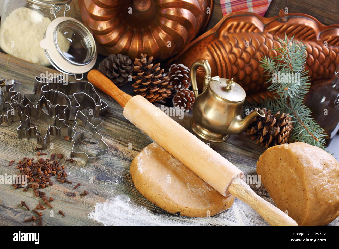 Pasta speziata per biscotti di Natale. Foto Stock
