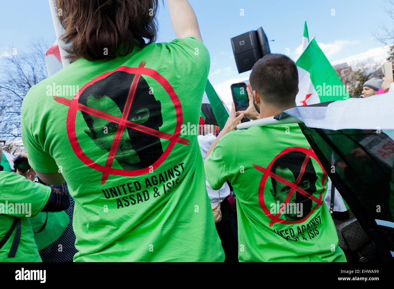 Marzo 15, 2015, Washington DC: Syrian-Americans rally per il sostegno degli Stati Uniti e di protesta contro Assad e ISIS - Washington DC, Stati Uniti d'America Foto Stock