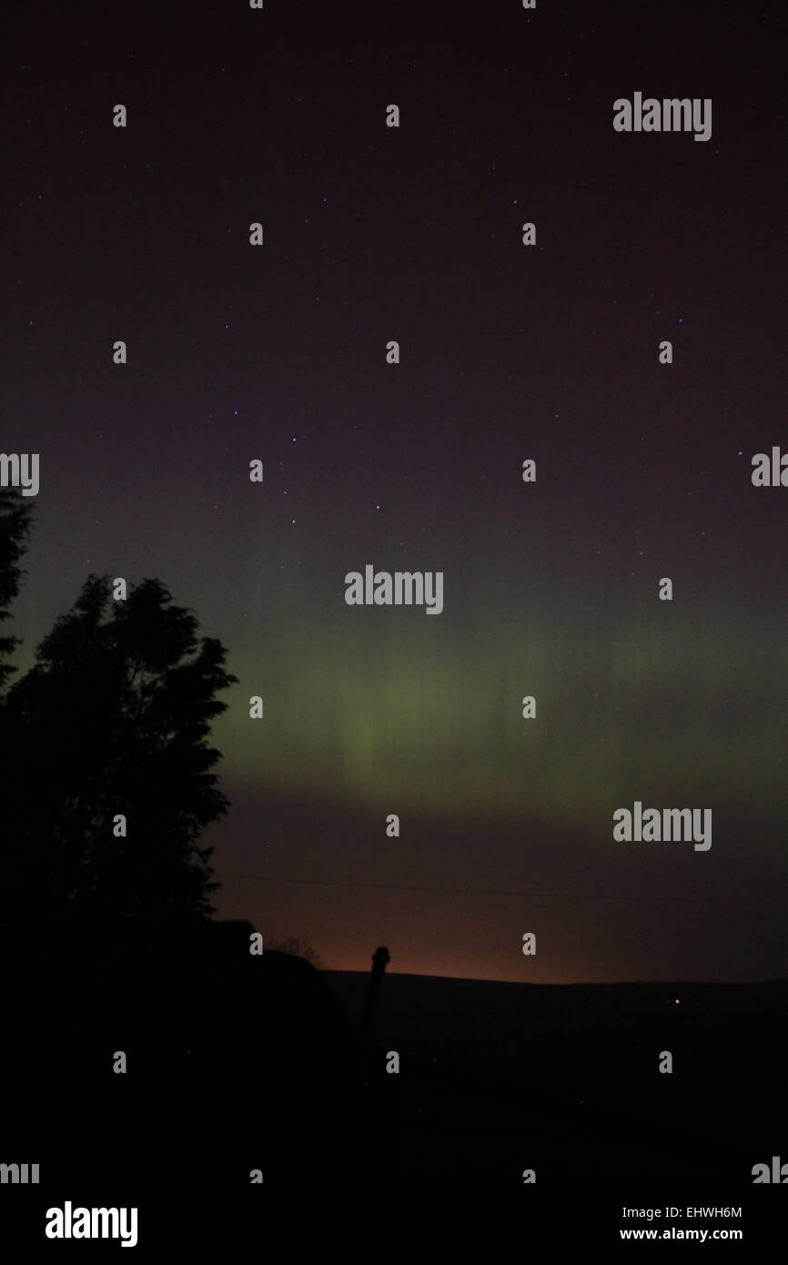 Aurora boreale , Northumberland Regno Unito Foto Stock