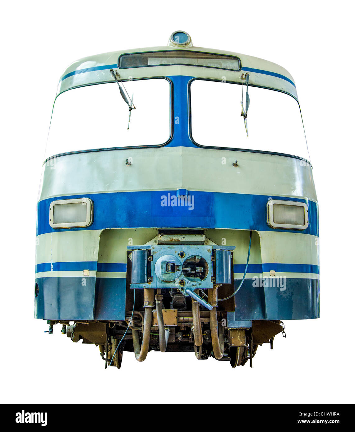 Grungy Vintage Diesel Treno dei Pendolari su sfondo bianco Foto Stock