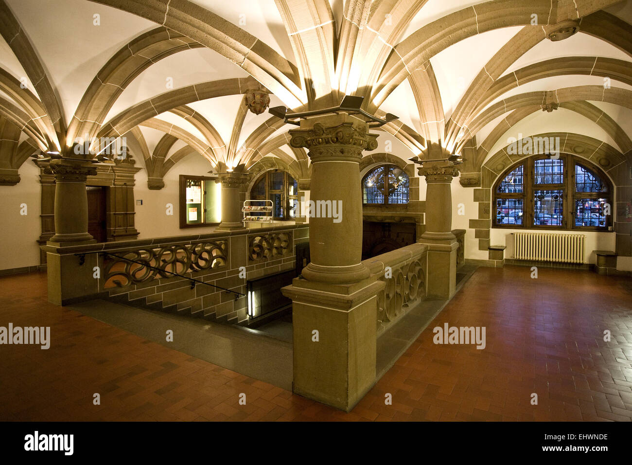 Interior Rathaus, Duisburg, Germania. Foto Stock