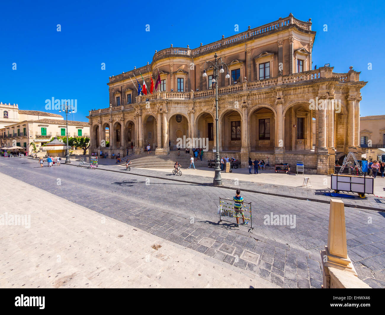 L'Italia, sicilia, Noto, Palazzo Ducezio da Vincenzo Sinatra, il municipio Foto Stock