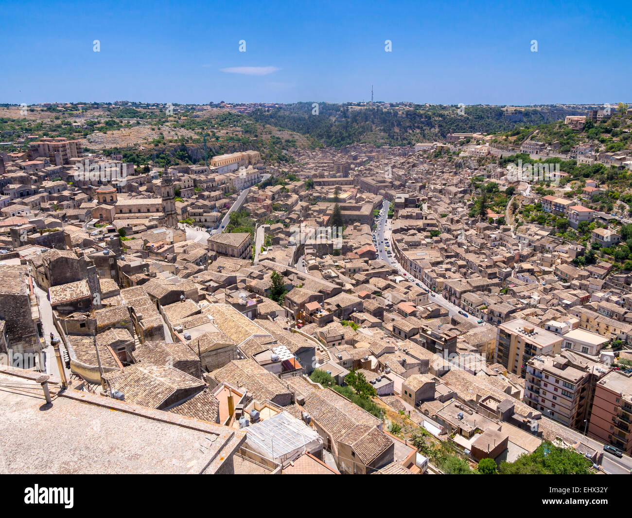 L'Italia, sicilia, Modica, vista la città dal di sopra Foto Stock