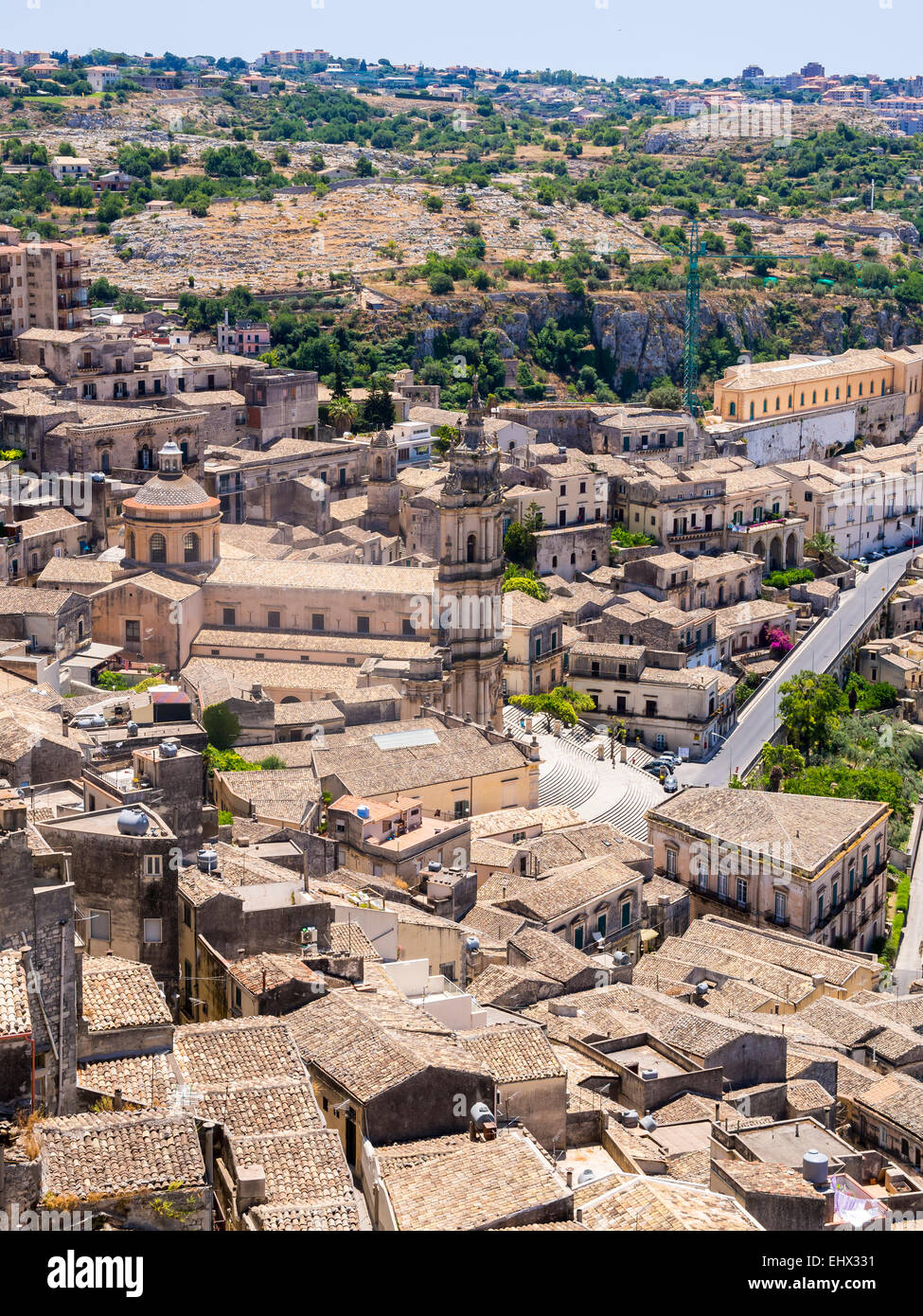 L'Italia, sicilia, Modica, vista la città dal di sopra Foto Stock