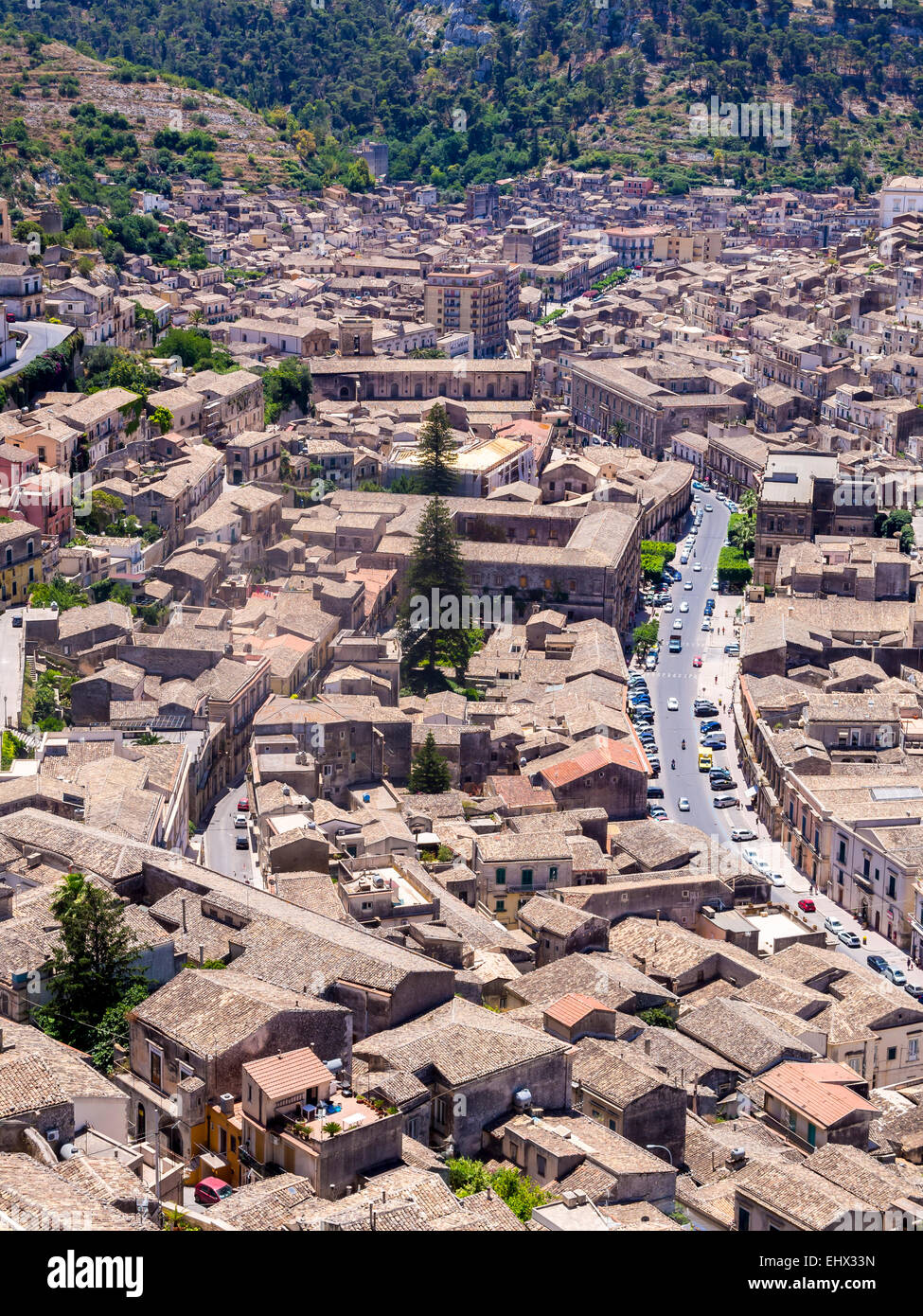 L'Italia, sicilia, Modica, vista la città dal di sopra Foto Stock