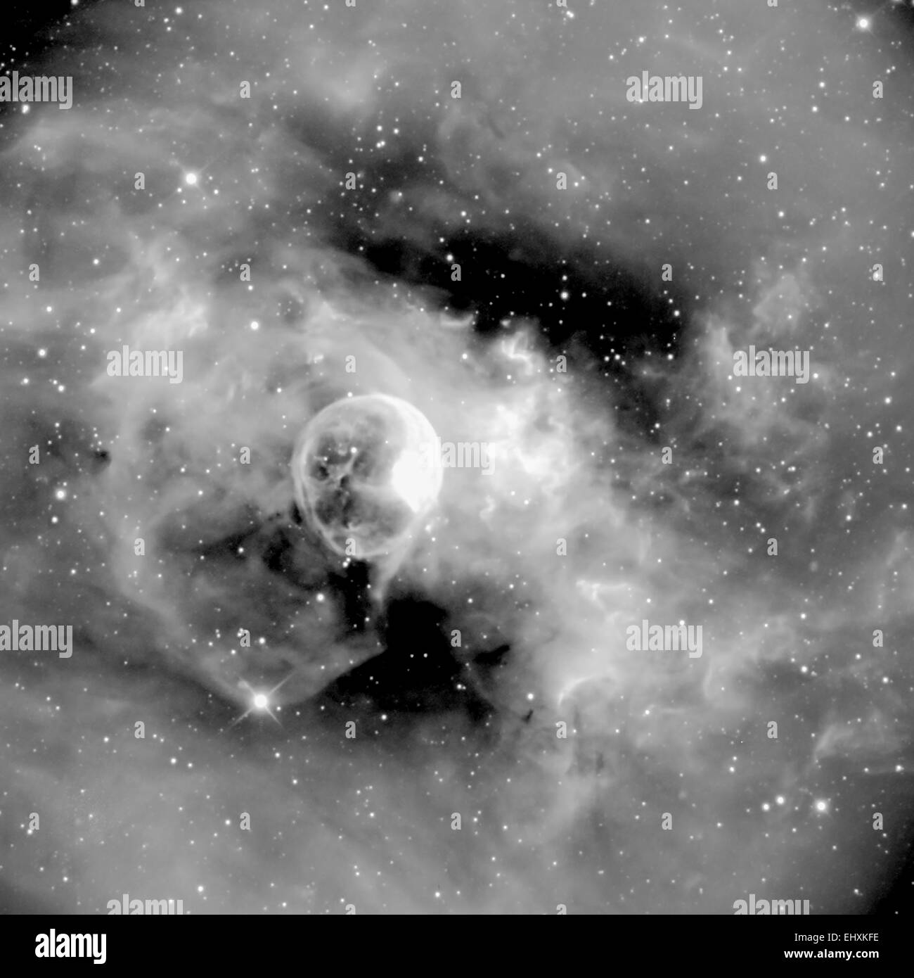 NGC 7635, la bolla Nebula (effettivo Astrophotograph) Foto Stock