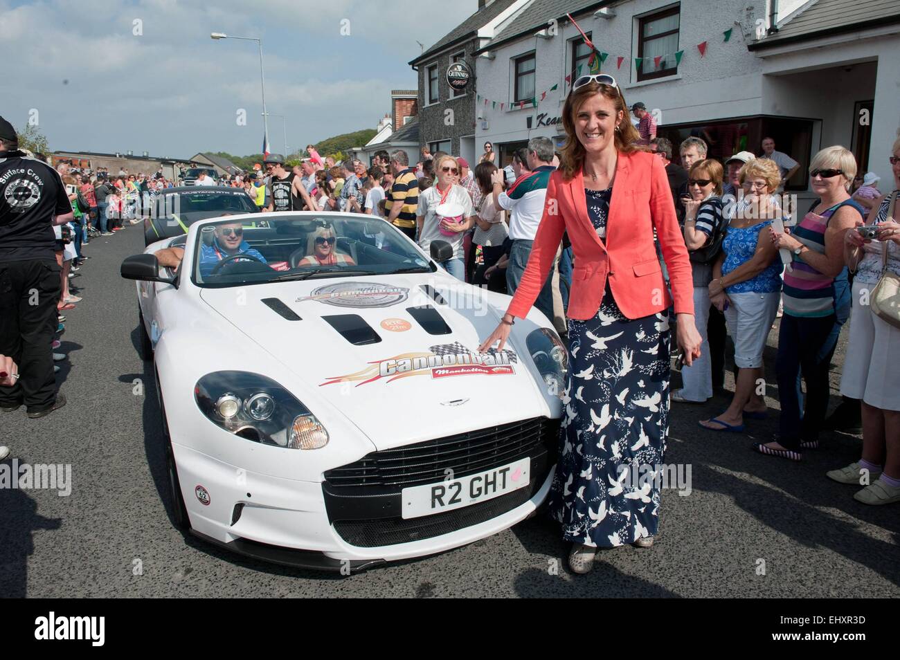 Cannonball 2014, un incontro annuale di 'supercar' appassionati con: Michelle Mulhern dove: Ballina, Irlanda quando: 13 Set 2014 Foto Stock