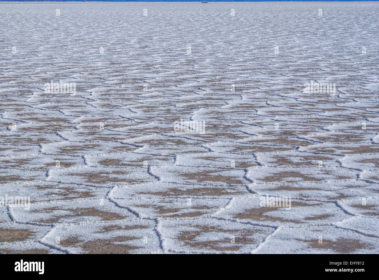 Le forme insolite sulla superficie dei piani di sale Salina Grandes in Argentina Foto Stock