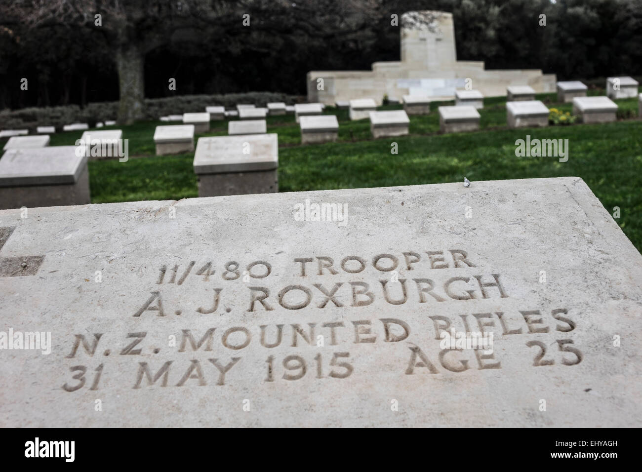 Gallipoli, Turchia, WW1 centenario 2015 - Anzac Cove o baia memoriali ed il cimitero Foto Stock