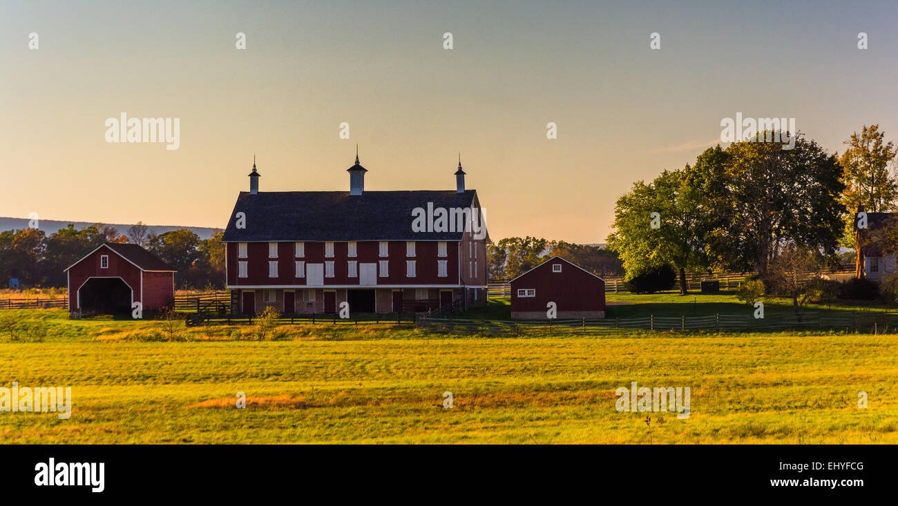 Fienile in una fattoria in Gettysburg, Pennsylvania. Foto Stock