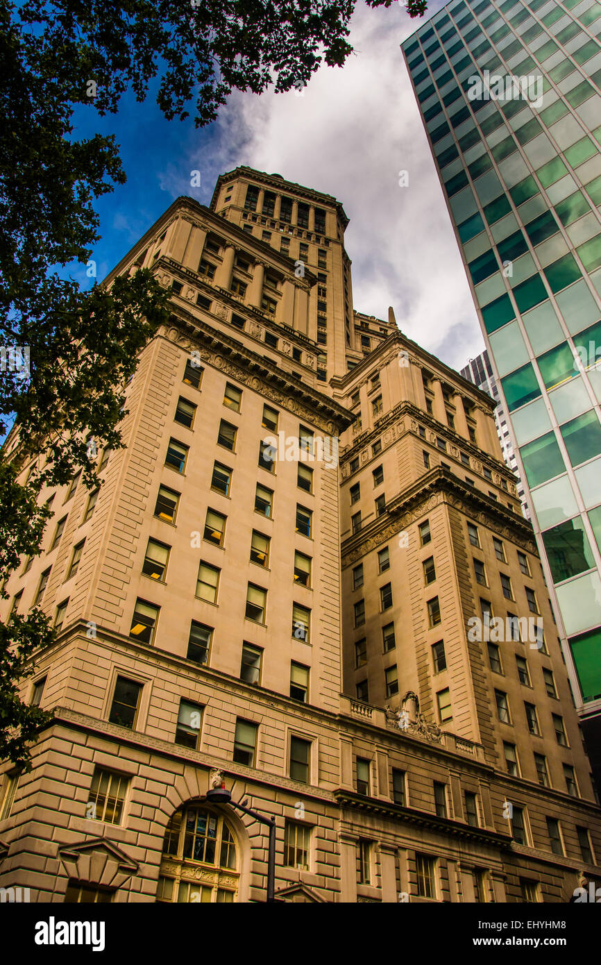 Architettura varia in Lower Manhattan, New York. Foto Stock