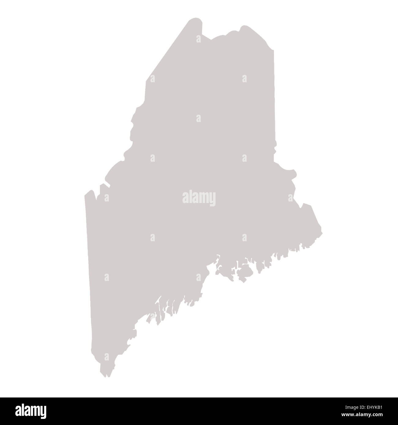 Maine mappa di stato isolato su uno sfondo bianco, STATI UNITI D'AMERICA. Foto Stock