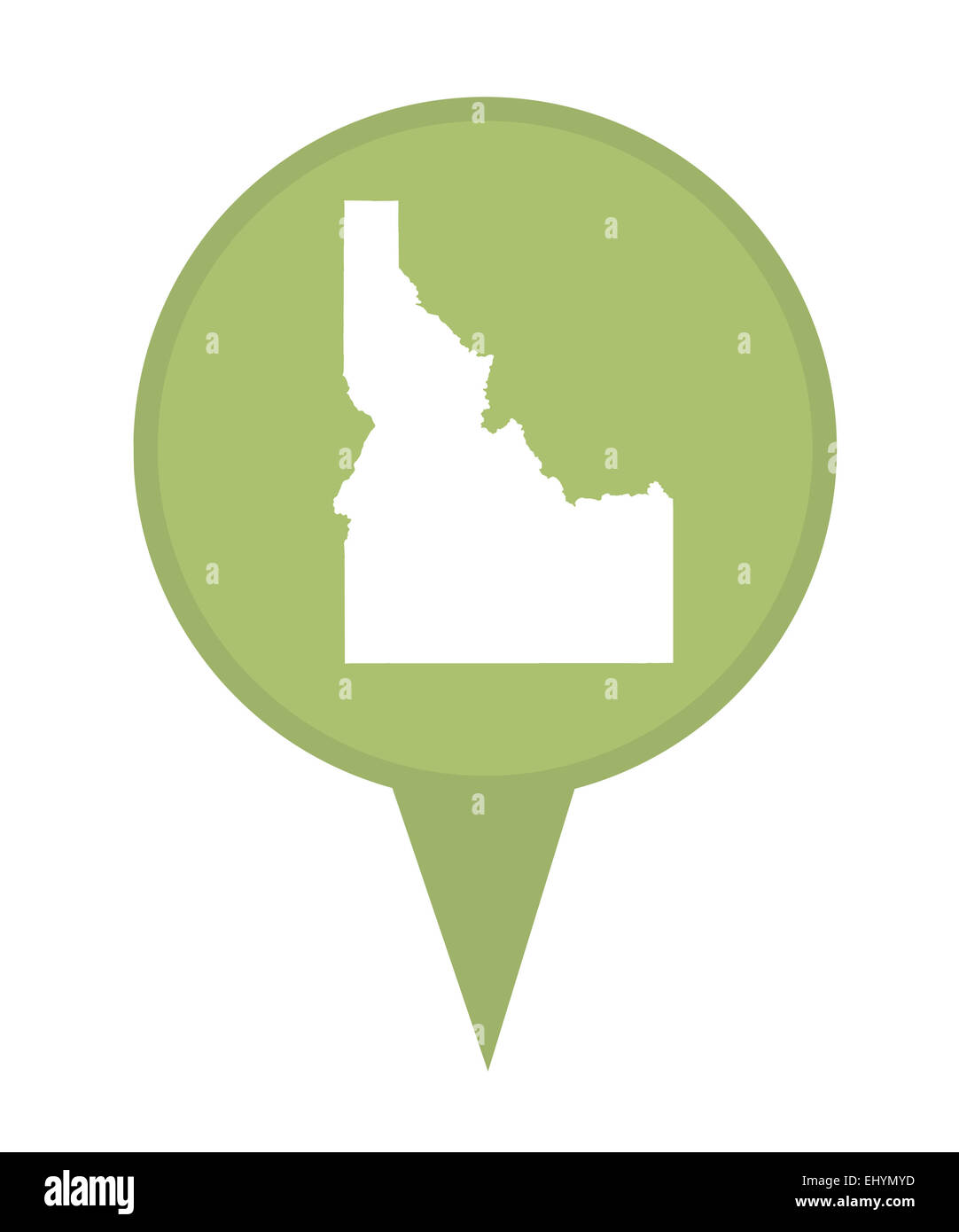 Dello stato americano di Idaho pin isolato su uno sfondo bianco. Foto Stock