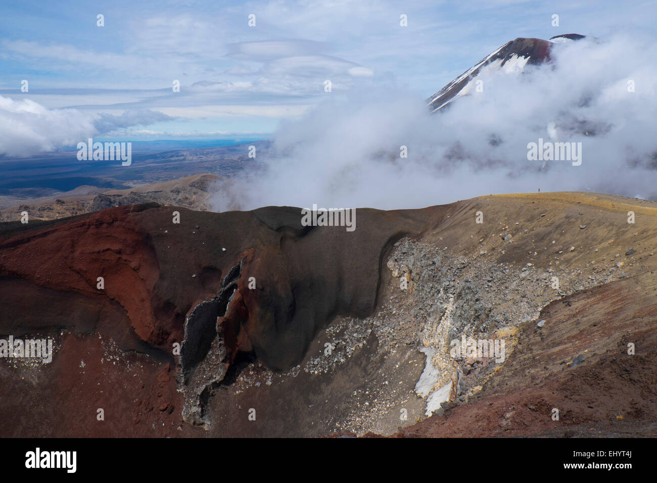 Paesaggio vulcanico Monte Tongariro, Tongariro Crossing del Parco Nazionale di Tongariro Ruapehu Isola del nord della Nuova Zelanda Foto Stock